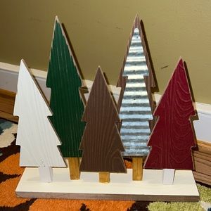 Wood tree decor for holiday tabletop FARMHOUSE boho trendy Christmas